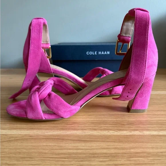 Cole Haan Women's Adella Braided Sandal Pink Yarrow Suede Size 7 - Picture 8 of 8